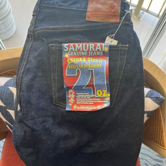 Samurai Jeans Japanese Denim New S510XX 21oz Regular Straight Size 35 - Picture 3 of 3